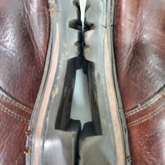 L.L. Bean Mens Vintage Distressed Brown Leather Boots Size 10.5 W Made In Canada - Picture 11 of 14